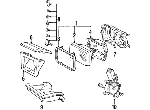 Toyota 54105-14011 Bracket Sub-Assembly, Retractable HEADLAMP, RH