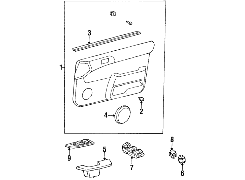 Toyota 67620-1G680-B1 Board Sub-Assembly, Front Door Trim, LH