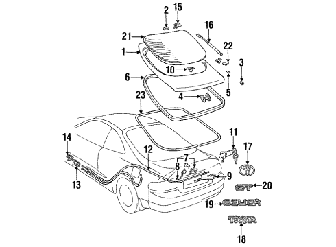 Toyota 75571-20420 Moulding, Back Window, Outside Upper