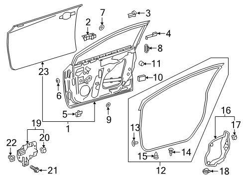 Toyota 69052-02280 Cylinder & Key Set