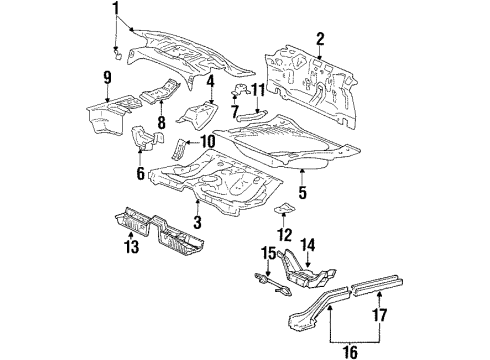 Toyota 58216-20030 Reinforcement, Center Floor Panel LH