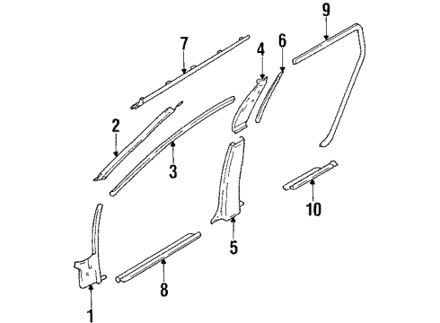 Toyota 62468-12020-03 Garnish, Center Pillar, Rear RH