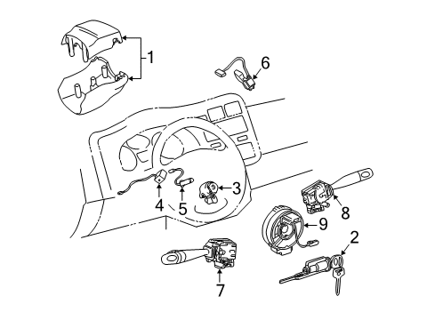 Toyota 69057-42250 Cylinder & Key Set, Ignition Switch Lock