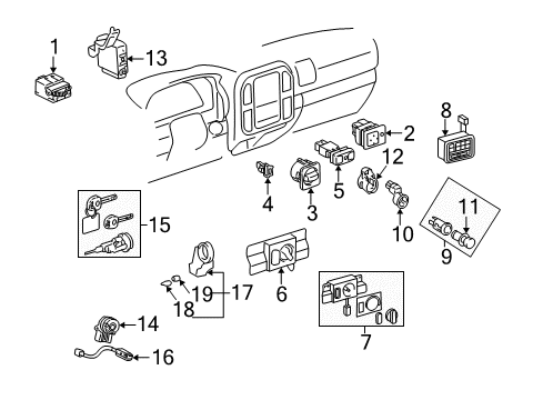 Toyota 84010-60480 Switch Assy, Center Cluster Integration