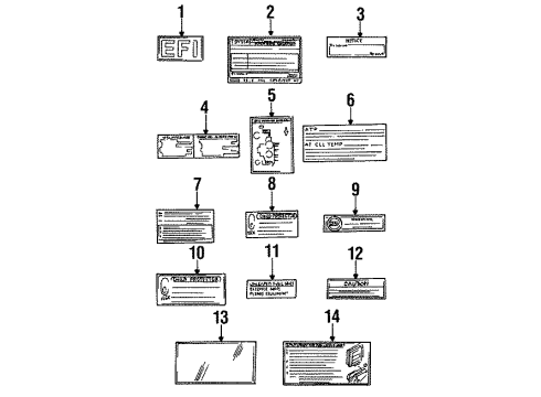 Toyota 17792-61191 Plate, Engine Vacuum Hose Information