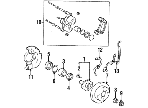 Toyota 04479-10070 Cylinder Kit, Disc Brake, Front