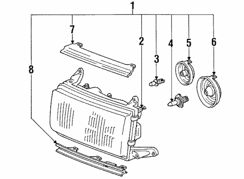 Toyota 81130-60394 Passenger Side Headlight Unit Assembly