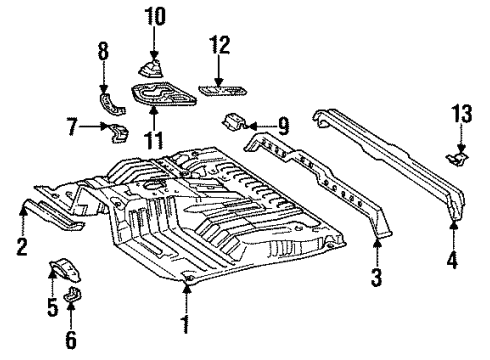 Toyota 57206-60061 Member Sub-Assy, Front Floor Cross