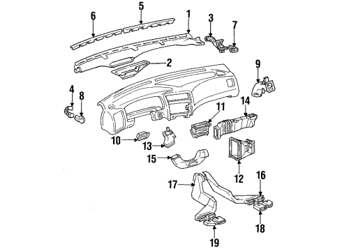 Toyota 55981-02010 GARNISH, DEFROSTER Nozzle