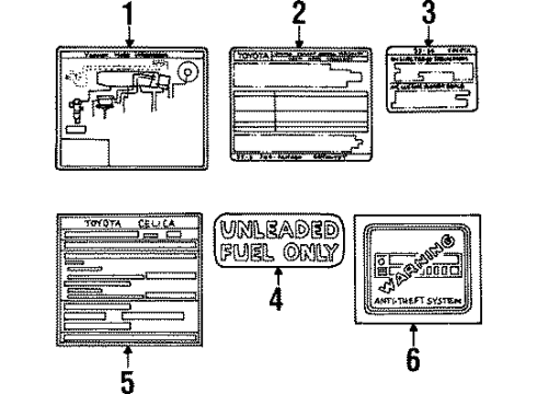 Toyota 11298-74281 Emission Label