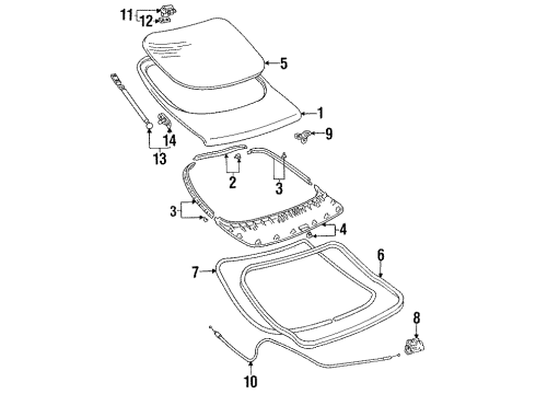 Toyota 64680-20030 Cable Assy, Back Door Lock Control