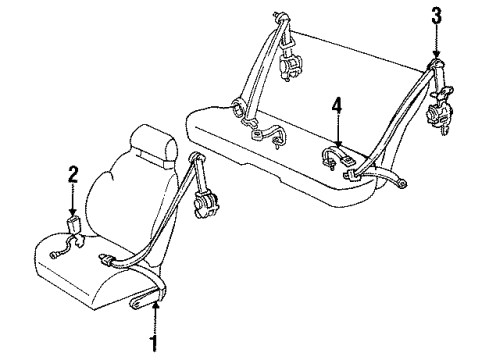 Toyota 73360-20320-03 Belt Assy, Rear Seat 3 Point Type, Outer RH