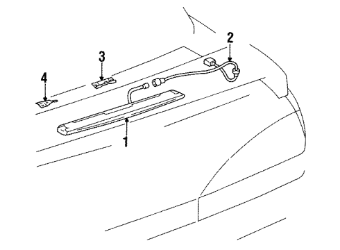 Toyota 81576-16120 Socket & Wire, Center Stop Lamp