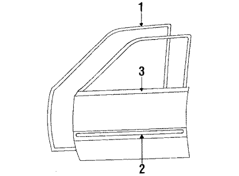 Toyota 75732-16520 Moulding, Front Door, Outside LH