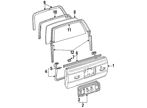 Toyota 75804-89102 Moulding Sub-Assy, Back Door, Outside LH