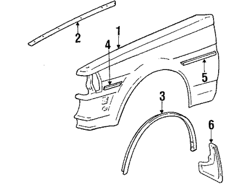 Toyota 75612-22180 Moulding, Front Fender, Outside LH