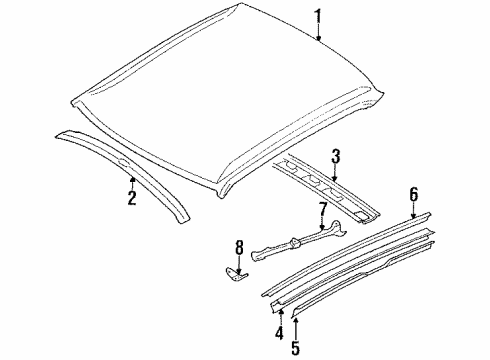 Toyota 61211-12220 Rail, Roof Side, Outer RH