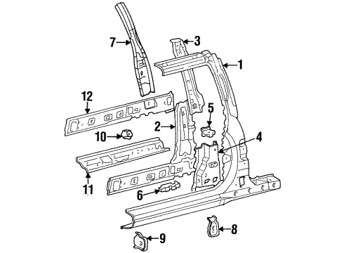 Toyota 61323-16050 Reinforcement, Center Body Pillar