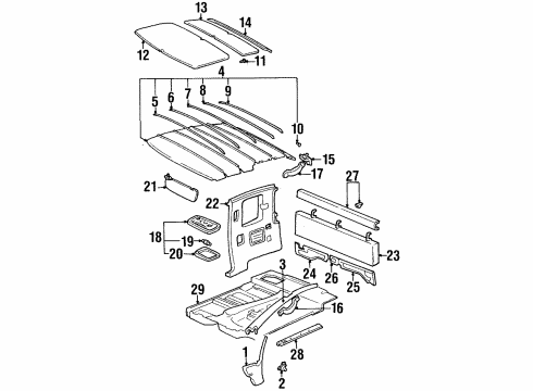 Toyota 63361-34020 Support, Roof Headlining