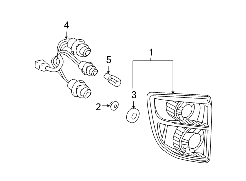 2003 Toyota Celica Combination Lamp Assy Gasket, Rear Driver Side Diagram for 81552-2B590