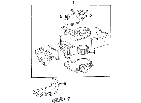 1997 Toyota Land Cruiser Heater Core & Control Valve Diagram