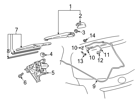 2018 Toyota Yaris Cap, WIPER Arm Head Diagram for 85292-0R020