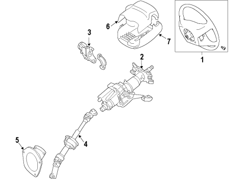 2007 Toyota Camry Wheel Assembly, Steering Diagram for 45100-06E50-E0