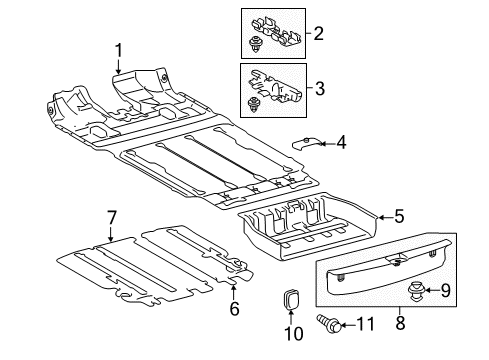 2011 Toyota Sienna Carpet Assembly, Floor Diagram for 58510-08080-B0