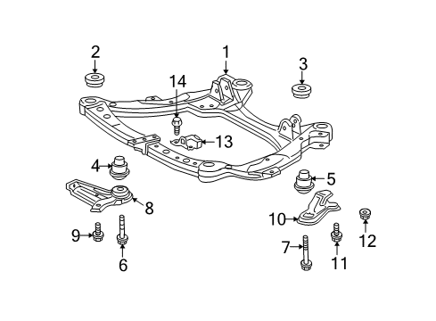 2010 Toyota Highlander Suspension Mounting - Front Diagram