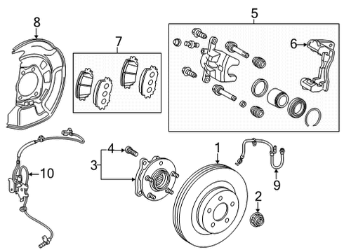 2022 Toyota Corolla Cross ABS Sensor, Front Passenger Side Diagram for 89542-0A030