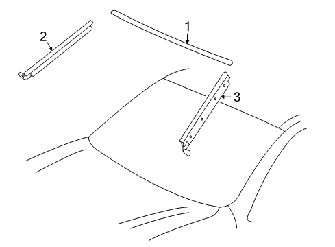 2005 Toyota Sequoia Moulding, Windshield, Outer Upper Diagram for 75531-0C020