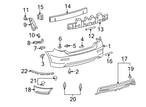 2010 Toyota Matrix Rear Bumper Diagram