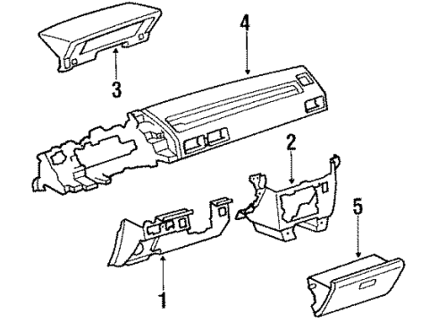 1988 Toyota Corolla Finish Panel Diagram for 55404-02010-K1