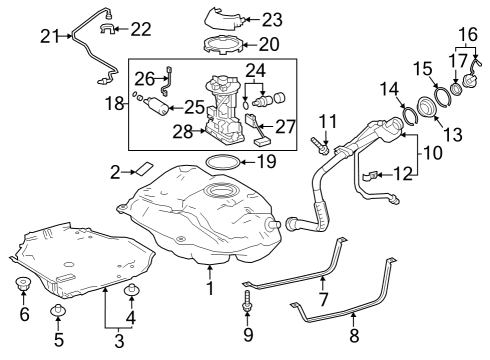 2021 Toyota Corolla Fuel Suction Tube Assembly Diagram for 77020-12A80