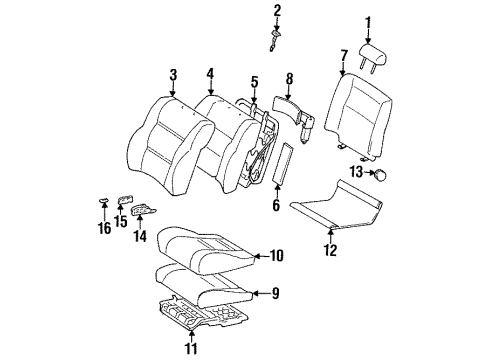 1997 Toyota Land Cruiser Seat Components Diagram 2 - Thumbnail