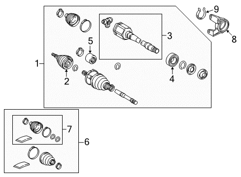 2013 Toyota RAV4 Front Cv Joint Boot Kit, In Outboard, Left Diagram for 04428-78030