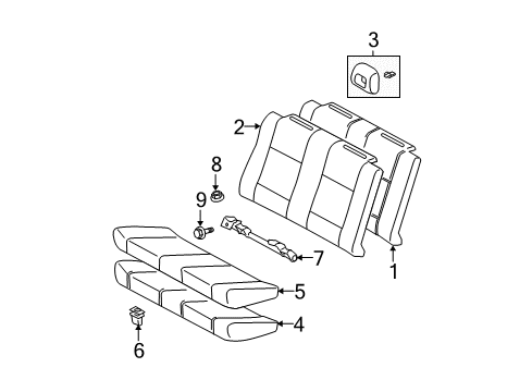 2008 Toyota Solara Rear Seat Back Cover (For Bench Type) Diagram for 71077-06680-B0