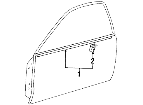 1997 Toyota Paseo Moulding Assy, Front Door Belt, RH Diagram for 75710-16190