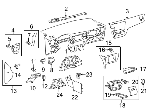 2017 Toyota Corolla iM Bracket, Console Mounting Diagram for 55389-0R010