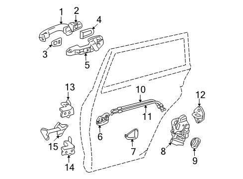 2007 Toyota RAV4 Rear Door Diagram 5 - Thumbnail