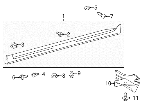 2015 Toyota Prius V MOULDING Assembly, Body Diagram for 75850-47020-E0