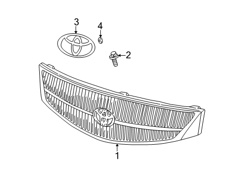 2000 Toyota Solara Grille & Components Diagram