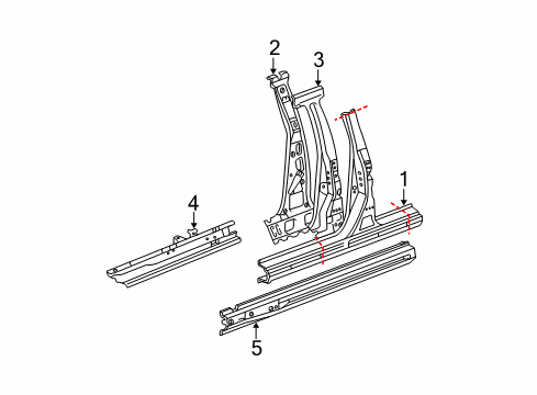 2007 Toyota Corolla Center Pillar & Rocker Diagram