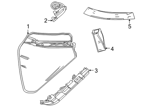 2019 Toyota Mirai Lens & Body, Rear Combination Diagram for 81551-62040