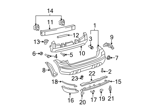 2007 Toyota Matrix Clip, Luggage Compartment Door Moulding Diagram for 75819-33010