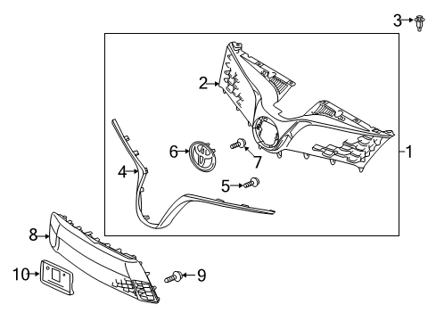 2018 Toyota Sienna Grille & Components Diagram