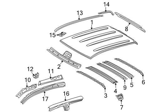 2007 Toyota Tundra Roof & Components Diagram 2 - Thumbnail