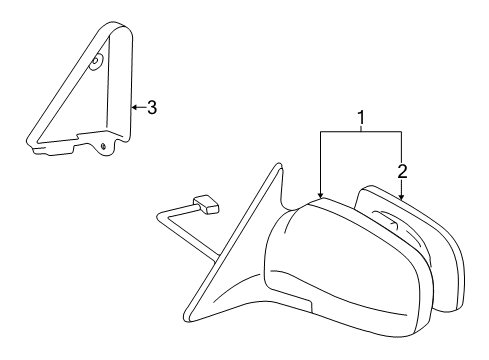 1998 Toyota RAV4 Mirror Assembly, Silver, Driver Side Diagram for 87940-42390-B0