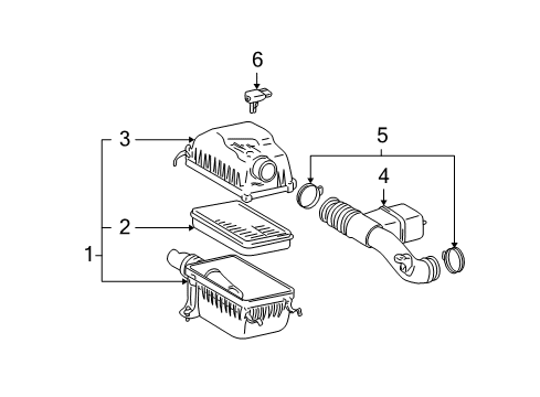 2006 Toyota Tundra Hose Assy, Air Cleaner Diagram for 17880-AC010