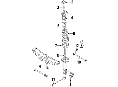 1991 Toyota Corolla Rear Suspension, Control Arm Diagram 2 - Thumbnail